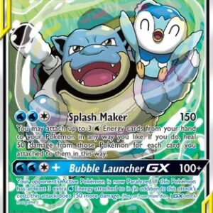Blastoise & Piplup GX (Alternate Full Art) 215/236 - SM  Cosmic Eclipse Holofoil